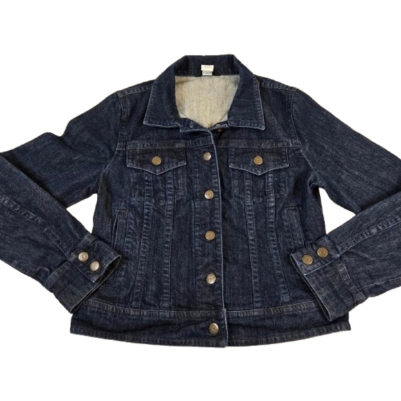 J. Crew Cropped Denim Jacket Medium - Picture 3 of 11